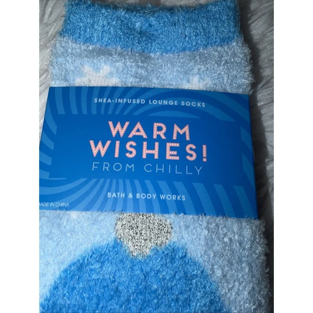 Bath & Body Works Cozy Snowman Shea-Infused Socks Lot With CD And Nail Files